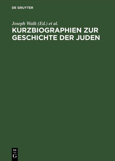 Kurzbiographien zur Geschichte der Juden - 