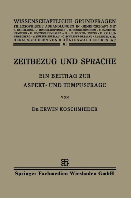 Zeitbezug und Sprache - Erwin Koschmieder