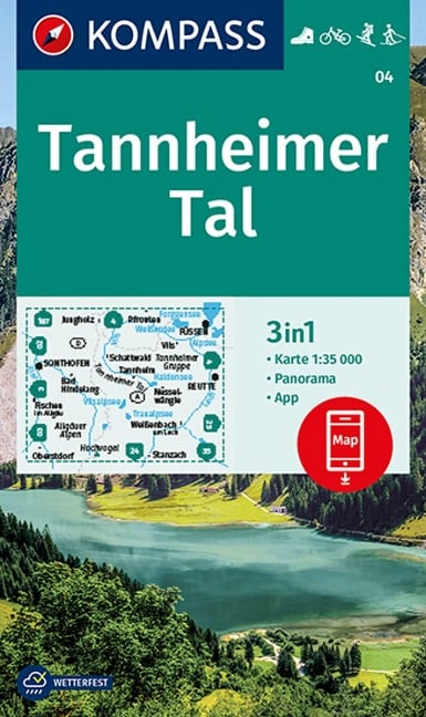 KOMPASS Wanderkarte 04 Tannheimer Tal 1:35.000 - 