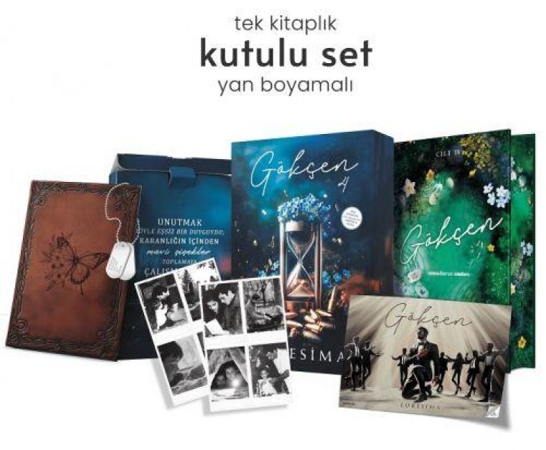 Gökcen 4 - Tek Kitaplik Yan Boyamali Hediyeli Kutulu Ciltli Set - Loresima
