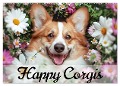 Happy Corgis (Wandkalender 2025 DIN A2 quer), CALVENDO Monatskalender - Ally Bee