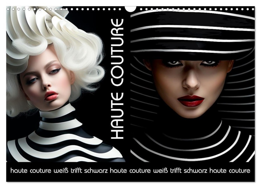 Haute Couture - Weiß trifft Schwarz (Wandkalender 2026 DIN A3 quer), CALVENDO Monatskalender - Erich Krätschmer