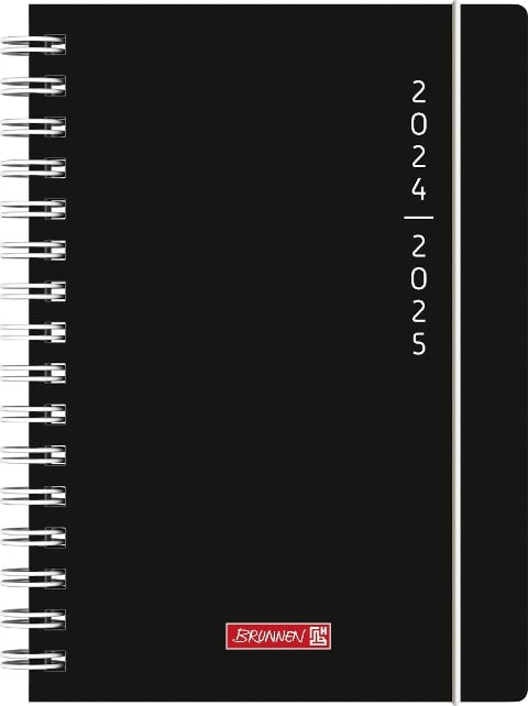 Schülerkalender 2024/2025 "Plain Black", 1 Seite = 1 Tag, A5, 352 Seiten, schwarz - 