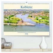 Cover-Bild zum Titel 'Koblenz - Festung Ehrenbreitstein und das Deutsche Eck (hochwertiger Premium Wandkalender 2026 DIN A2 quer), Kunstdruck in Hochglanz' von 'Arno Klatt'