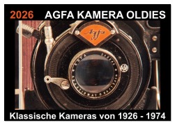Cover-Bild zum Titel 'AGFA KAMERA OLDIES Klassische Kameras von 1926 - 1974 (Tischkalender 2026 DIN A5 quer), CALVENDO Monatskalender' von 'Barbara Fraatz'