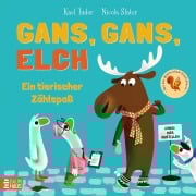 Cover-Bild zum Titel 'Gans, Gans, Elch - Ein tierischer Zählspaß' von 'Kael Tudor'