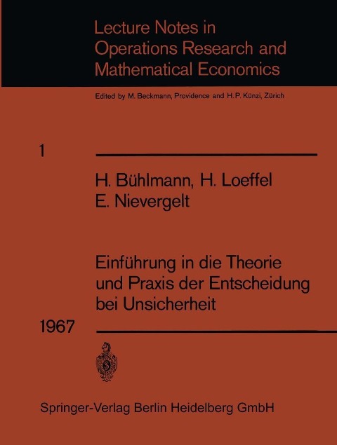 Einführung in die Theorie und Praxis der Entscheidung bei Unsicherheit - H. Bühlmann, H. Loeffel, E. Nievergelt