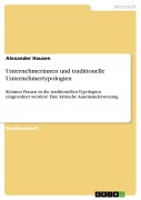 Cover-Bild zum Titel 'Unternehmerinnen und traditionelle Unternehmertypologien' von 'Alexander Hausen'