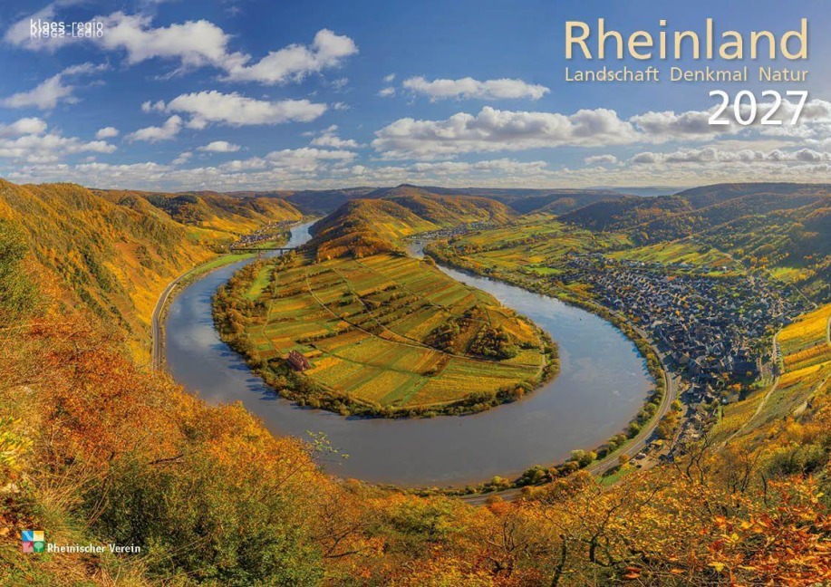 Rheinland 2027 Wandkalender A4 quer Spiralbindung 28 Blatt mit 56 Seiten - 