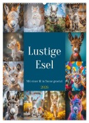 Cover-Bild zum Titel 'Lustige Esel (Wandkalender 2026 DIN A2 hoch), CALVENDO Monatskalender' von 'Steffen Gierok-Latniak'