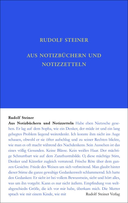 Aus Notizbüchern und Notizzetteln - Rudolf Steiner