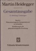 Cover-Bild zum Titel 'Gesamtausgabe Abt. 2 Vorlesungen Bd. 61. Phänomenologische Interpretationen zu Aristoteles' von 'Martin Heidegger'