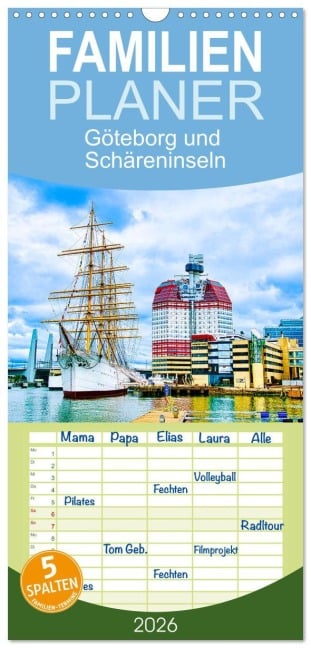 Familienplaner 2026 - Göteborg und Schäreninseln mit 5 Spalten (Wandkalender, 21 x 45 cm) CALVENDO - Solveig Rogalski