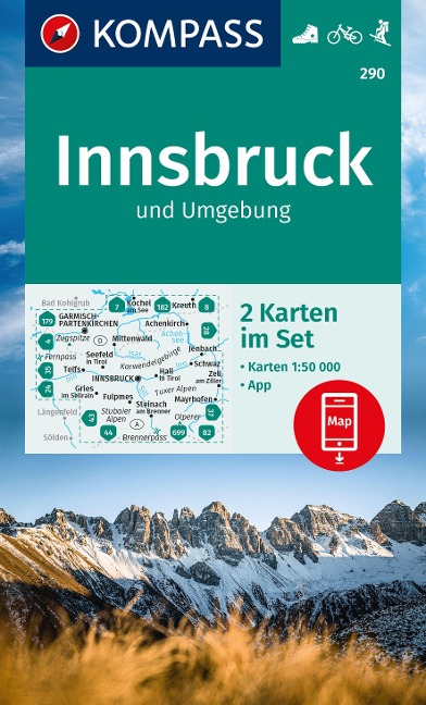 KOMPASS Wanderkarten-Set 290 Innsbruck und Umgebung (2 Karten) 1:50.000 - 
