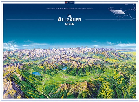 KOMPASS Panorama-Poster Die Allgäuer Alpen - 