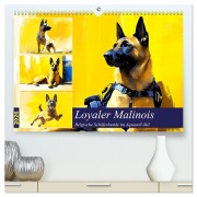 Loyaler Malinois. Belgische Schäferhunde im Aquarell-Stil (hochwertiger Premium Wandkalender 2026 DIN A2 quer), Kunstdruck in Hochglanz - Rose Hurley