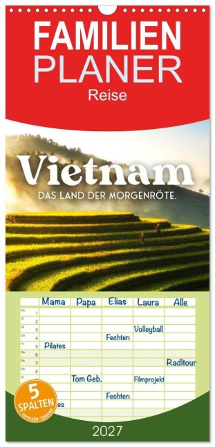 Familienplaner 2027 - Vietnam - Das Land der Morgenröte. mit 5 Spalten (Wandkalender, 21 x 45 cm) CALVENDO - Sf