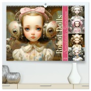 Cover-Bild zum Titel 'Roboter Puppen. Surrealistische Illustrationen (hochwertiger Premium Wandkalender 2026 DIN A2 quer), Kunstdruck in Hochglanz' von 'Rose Hurley'