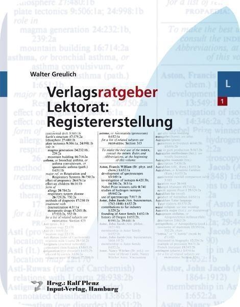 Verlagsratgeber Lektorat: Registererstellung - Walter Greulich