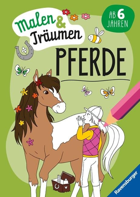 Ravensburger Pferde - malen und träumen - 24 Ausmalbilder für Kinder ab 6 Jahren - Motive für Pferde-Fans zum Entspannen - 