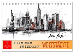 Weltstädte - ein Kalender für Entdecker (Tischkalender 2026 DIN A5 quer), CALVENDO Monatskalender - Peter Roder