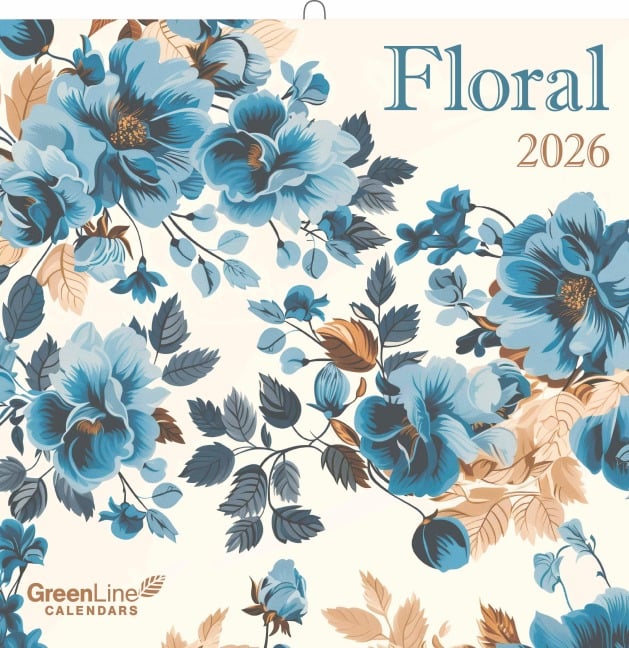 GreenLine Floral 2026 - Wand-Kalender - Broschüren-Kalender - 30x30 - 30x60 geöffnet - Blumen - 