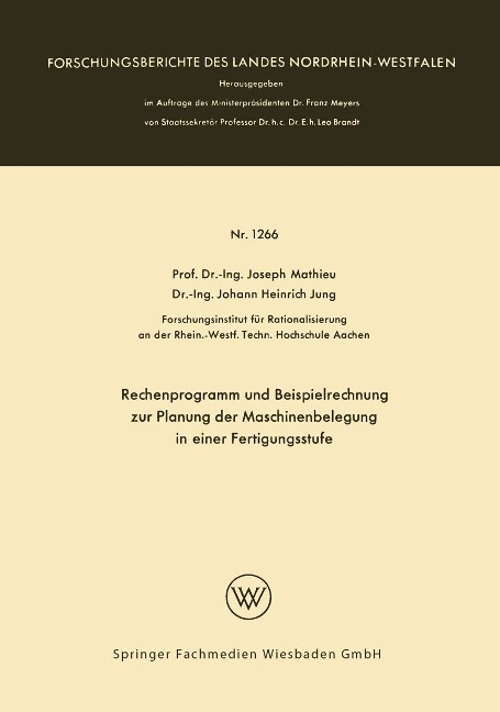 Rechenprogramm und Beispielrechnung zur Planung der Maschinenbelegung in einer Fertigungsstufe - Joseph Mathieu