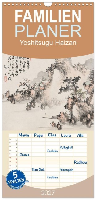 Familienplaner 2027 - Yoshitsugu Haizan mit 5 Spalten (Wandkalender, 21 x 45 cm) CALVENDO - Peter Balan