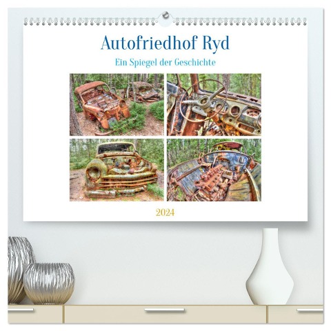Autofriedhof Ryd (hochwertiger Premium Wandkalender 2024 DIN A2 quer), Kunstdruck in Hochglanz - Peter Härlein