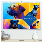 Cover-Bild zum Titel 'Kraftvolle Partner. Hunde in künstlerischer Öloptik (hochwertiger Premium Wandkalender 2026 DIN A2 quer), Kunstdruck in Hochglanz' von 'Rose Hurley'