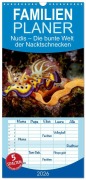 Cover-Bild zum Titel 'Familienplaner 2026 - Nudis - Die bunte Welt der Nacktschnecken mit 5 Spalten (Wandkalender, 21 x 45 cm) CALVENDO' von 'Sascha Caballero'