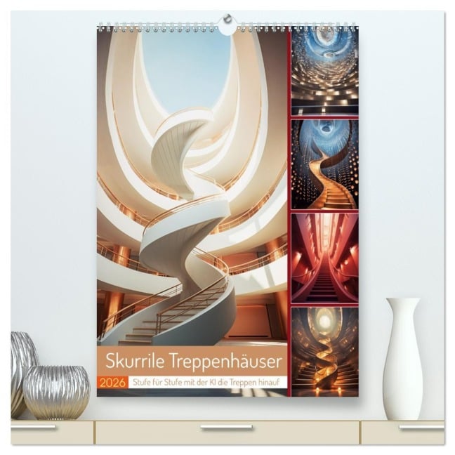 Skurrile Treppenhäuser (hochwertiger Premium Wandkalender 2026 DIN A2 hoch), Kunstdruck in Hochglanz - Steffen Gierok-Latniak