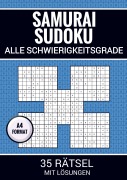 Cover-Bild zum Titel 'Samurai Sudoku - 35 Rätsel mit Lösungen' von 'Sudoku Puzzlebücher'