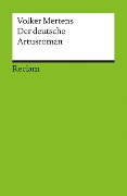 Cover-Bild zum Titel 'Der deutsche Artusroman' von 'Volker Mertens'