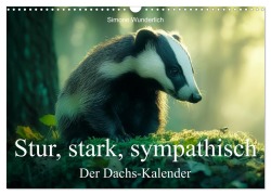 Cover-Bild zum Titel 'Stur, stark, sympathisch - Der Dachs - Kalender (Wandkalender 2026 DIN A3 quer), CALVENDO Monatskalender' von 'Simone Wunderlich'