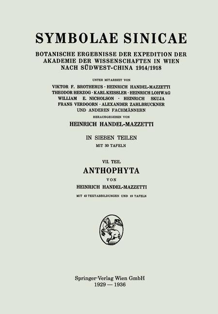 Anthophyta - Heinrich von Handel-Mazzetti