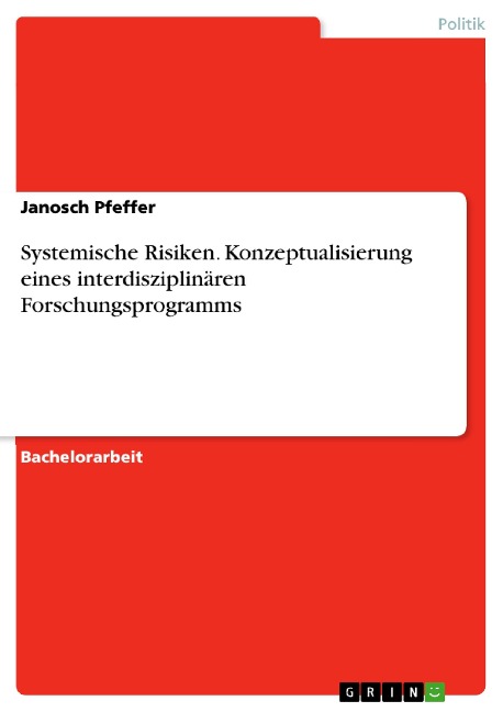 Systemische Risiken. Konzeptualisierung eines interdisziplinären Forschungsprogramms - Janosch Pfeffer