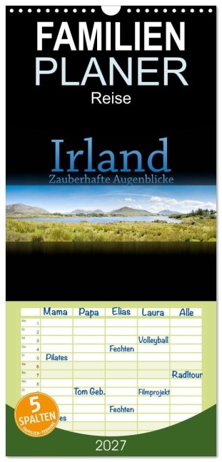 Familienplaner 2027 - Irland - Zauberhafte Augenblicke mit 5 Spalten (Wandkalender, 21 x 45 cm) CALVENDO - Markus Gann (Magann)