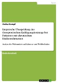 Empirische Überprüfung des therapeutischen Kräftigungstrainings bei Patienten mit chronischen Rückenschmerzen - Anika Kempf