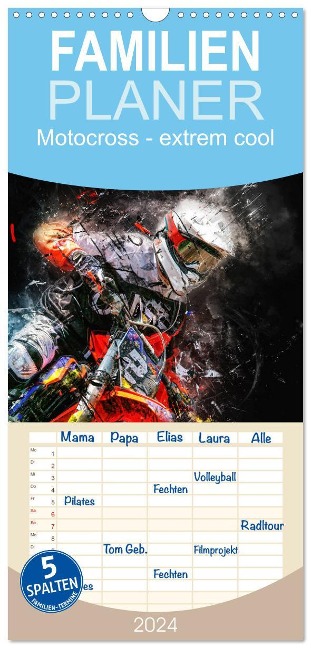 Familienplaner 2024 - Motocross - extrem cool mit 5 Spalten (Wandkalender, 21 x 45 cm) CALVENDO - Peter Roder