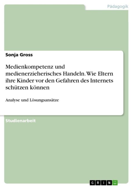 Medienkompetenz und medienerzieherisches Handeln. Wie Eltern ihre Kinder vor den Gefahren des Internets schützen können - Sonja Gross