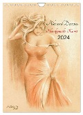 Akt und Dessous - Handgemalte Kunst (Wandkalender 2024 DIN A4 hoch), CALVENDO Monatskalender - Marita Zacharias