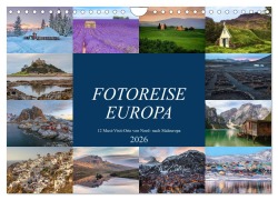 Cover-Bild zum Titel 'Fotoreise Europa, 12 Must-Visit-Orte von Nord- nach Südeuropa (Wandkalender 2026 DIN A4 quer), CALVENDO Monatskalender' von 'Joana Kruse'