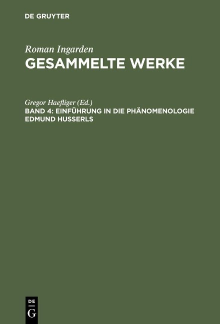 Einführung in die Phänomenologie Edmund Husserls - 