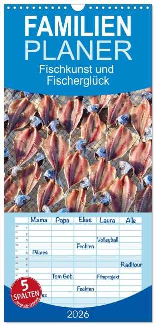 Familienplaner 2026 - Fischkunst und Fischerglück mit 5 Spalten (Wandkalender, 21 x 45 cm) CALVENDO - Marion Meyer - Stimmungsbilder1