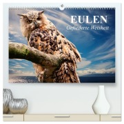 Cover-Bild zum Titel 'Eulen. Gefiederte Weisheit (hochwertiger Premium Wandkalender 2026 DIN A2 quer), Kunstdruck in Hochglanz' von 'Elisabeth Stanzer'