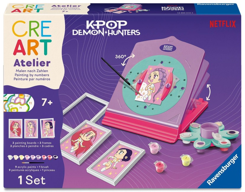 CreArt, Malen nach Zahlen Kinder KPop Demon Hunters - Atelier Rumi, Mira & Zoey - 