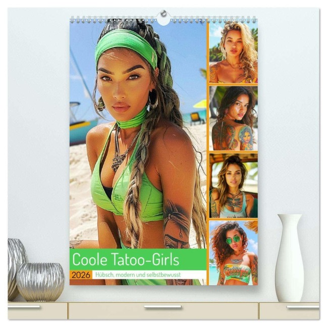 Coole Tatoo-Girls. Hübsch, modern und selbstbewusst (hochwertiger Premium Wandkalender 2026 DIN A2 hoch), Kunstdruck in Hochglanz - Rose Hurley