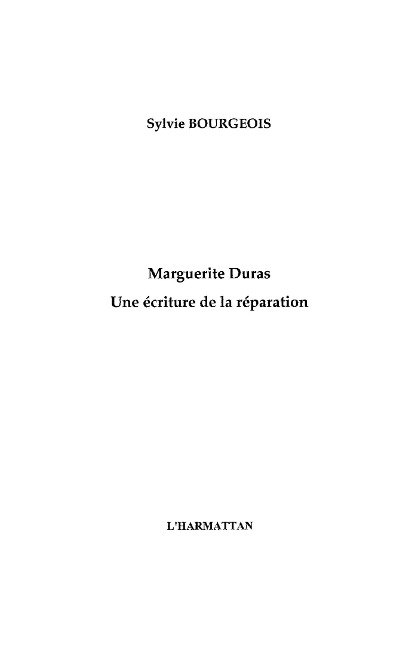 Marguerite duras une ecriture de la separation - Sadykova Bakhyt