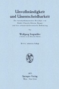 Cover-Bild zum Titel 'Unvollständigkeit und Unentscheidbarkeit' von 'Wolfgang Stegmüller'